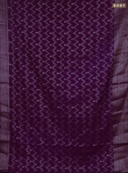 Semi chiniya silk saree purple with allover thread & zari weaves and woven border