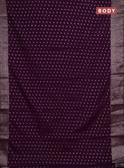 Semi chiniya silk saree purple with allover thread & zari woven buttas and woven border