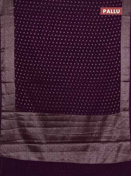 Semi chiniya silk saree purple with allover thread & zari woven buttas and woven border