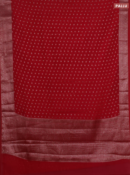 Semi chiniya silk saree pink with allover thread & zari woven buttas and woven border
