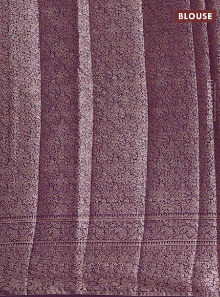 Semi chiniya silk saree purple with allover thread & zari woven buttas and woven border