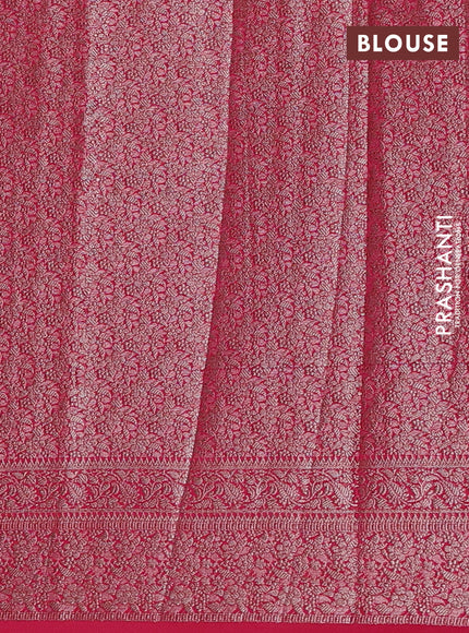 Semi chiniya silk saree pink with allover thread & zari woven buttas and woven border