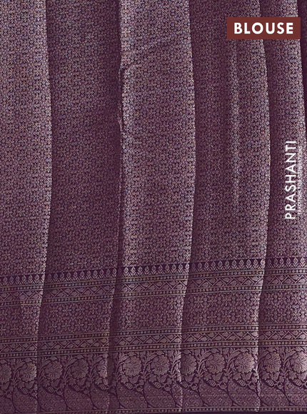 Semi chiniya silk saree purple with allover thread & zari weaves and woven border