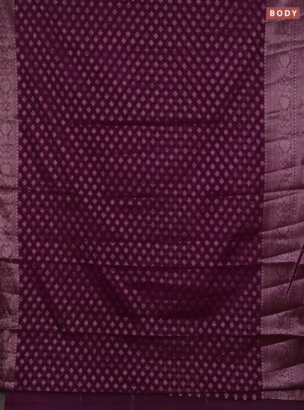 Semi chiniya silk saree purple with allover thread & zari woven buttas and woven border