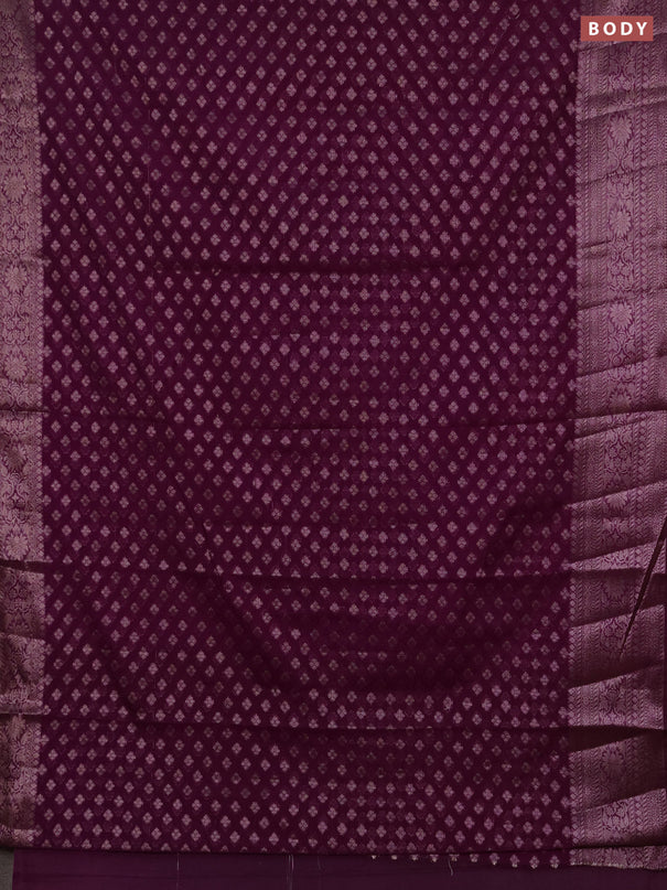 Semi chiniya silk saree purple with allover thread & zari woven buttas and woven border