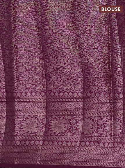 Semi chiniya silk saree purple with allover thread & zari woven buttas and woven border