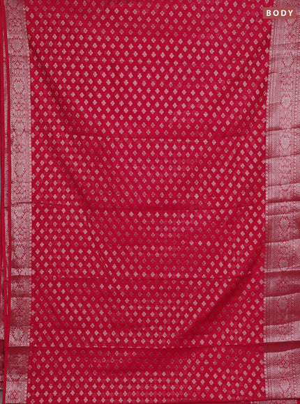Semi chiniya silk saree pink with allover thread & zari woven buttas and woven border