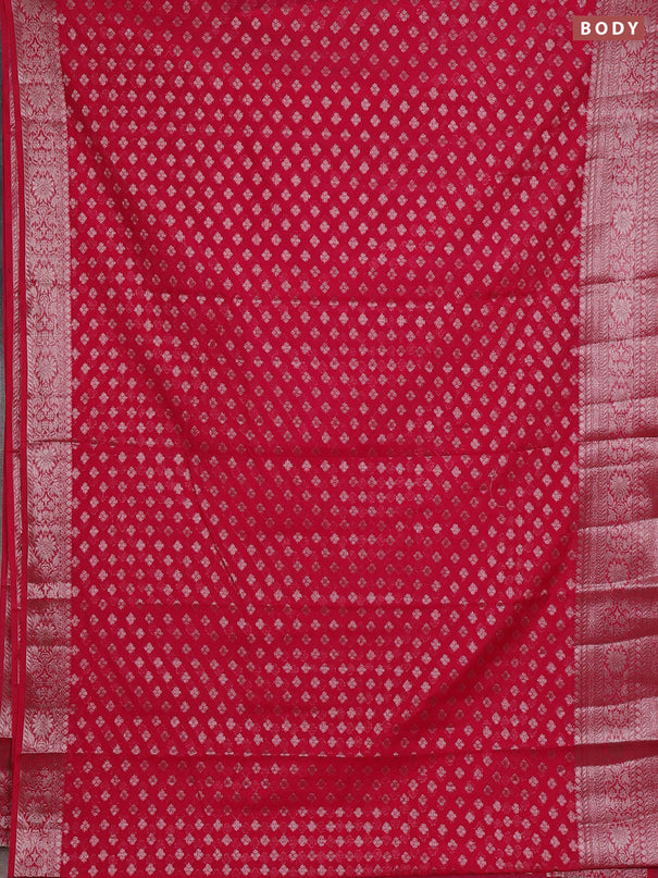 Semi chiniya silk saree pink with allover thread & zari woven buttas and woven border