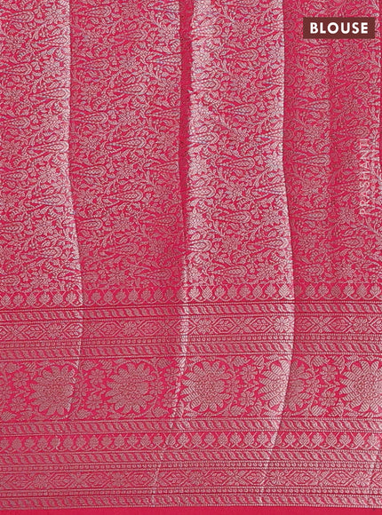 Semi chiniya silk saree pink with allover thread & zari woven buttas and woven border