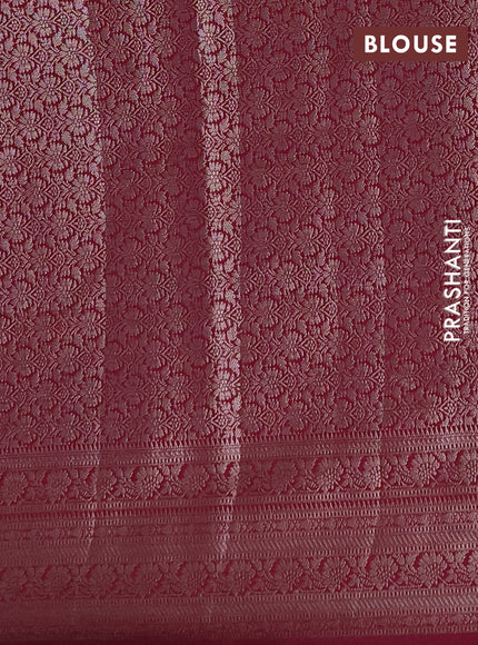 Semi chiniya silk saree wine shade with allover thread & zari woven buttas and woven border