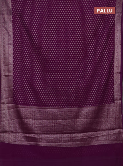 Semi chiniya silk saree purple with allover thread & zari woven buttas and woven border