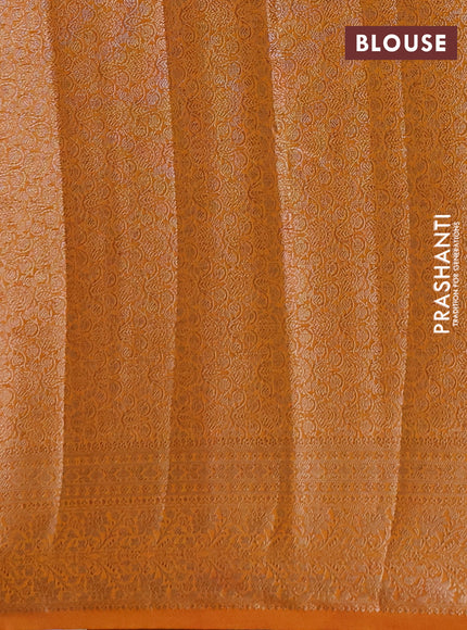Semi chiniya silk saree mango yellow with allover thread & zari woven buttas and woven border