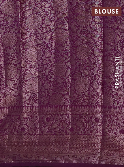 Semi chiniya silk saree purple with allover thread & zari woven buttas and woven border
