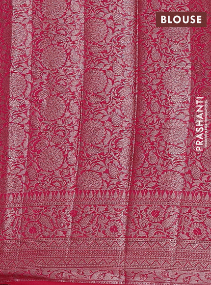 Semi chiniya silk saree pink with allover thread & zari woven buttas and woven border