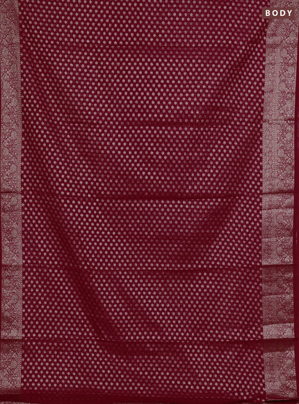 Semi chiniya silk saree pink with allover thread & zari woven buttas and woven border