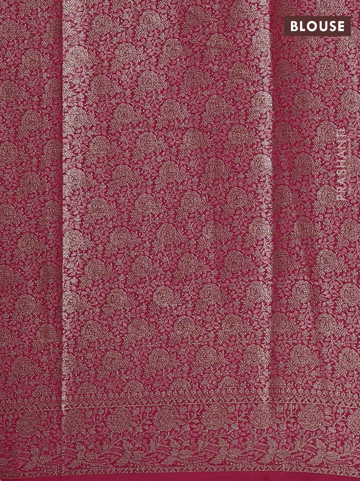 Semi chiniya silk saree pink with allover thread & zari woven buttas and woven border