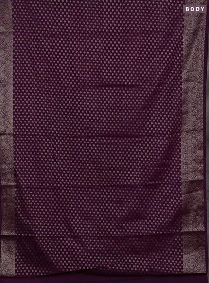 Semi chiniya silk saree purple with allover thread & zari woven buttas and woven border