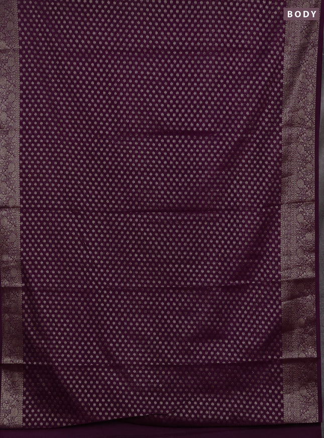 Semi chiniya silk saree purple with allover thread & zari woven buttas and woven border