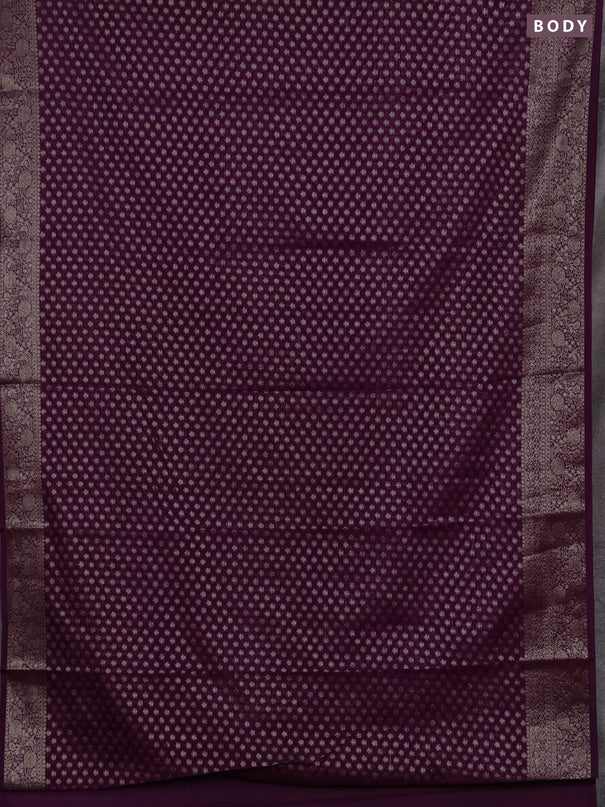 Semi chiniya silk saree purple with allover thread & zari woven buttas and woven border