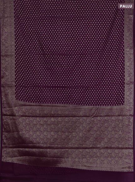 Semi chiniya silk saree purple with allover thread & zari woven buttas and woven border