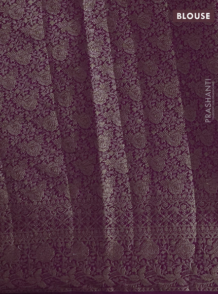 Semi chiniya silk saree purple with allover thread & zari woven buttas and woven border