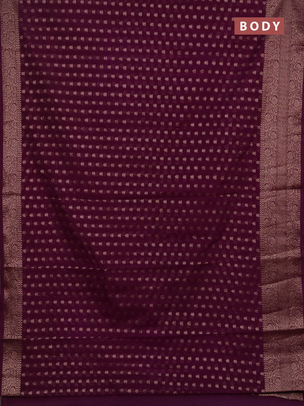 Semi chiniya silk saree purple with allover thread & zari woven buttas and woven border