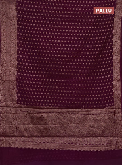 Semi chiniya silk saree purple with allover thread & zari woven buttas and woven border
