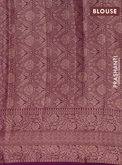 Semi chiniya silk saree purple with allover thread & zari woven buttas and woven border