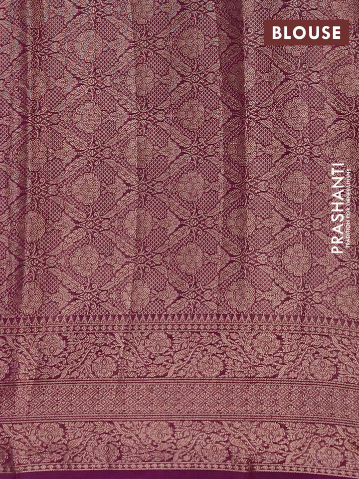 Semi chiniya silk saree purple with allover thread & zari woven buttas and woven border