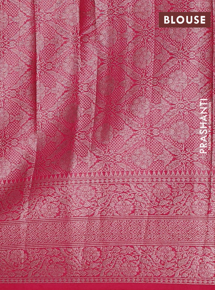 Semi chiniya silk saree pink with allover thread & zari woven buttas and woven border