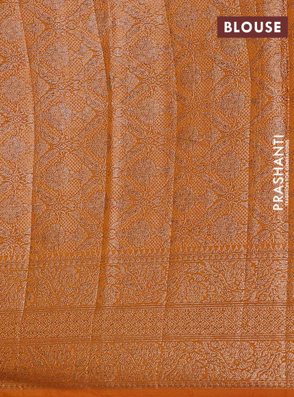 Semi chiniya silk saree mango yellow with allover thread & zari woven buttas and woven border
