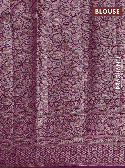 Semi chiniya silk saree purple with allover thread & zari woven buttas and woven border