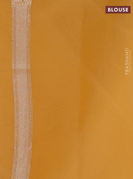 Banarasi silk cotton saree pale yellow with allover thread & zari checks & buttas and thread & zari woven border