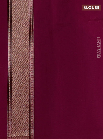 Banarasi silk cotton saree magenta pink with allover thread & zari woven brocade weaves and zari woven border