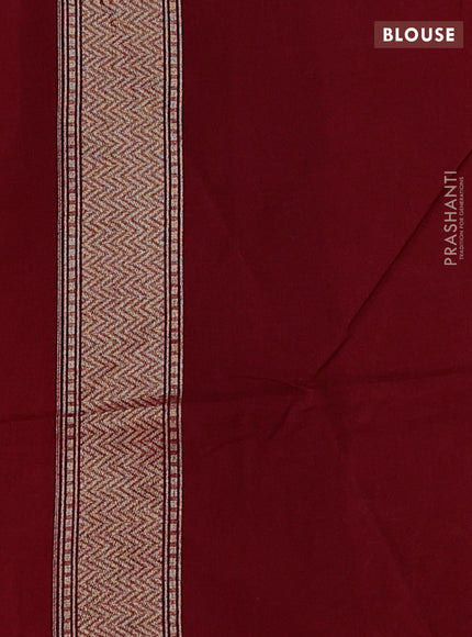 Banarasi silk cotton saree maroon with allover thread & zari woven brocade weaves and zari woven border