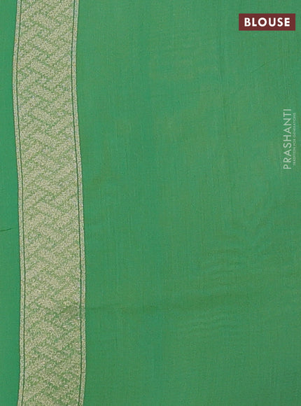 Banarasi silk cotton saree green with thread & zari woven buttas and thread & zari woven border
