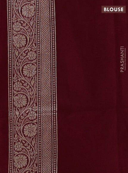 Banarasi silk cotton saree maroon with allover thread & zari woven brocade weaves and thread & zari woven border