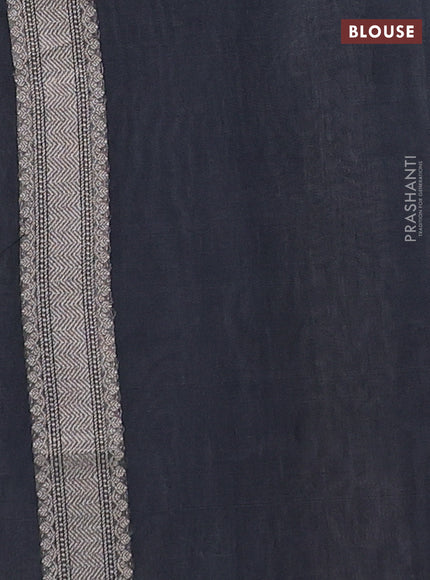 Banarasi silk cotton saree grey with allover thread & zari woven buttas and thread & zari woven border