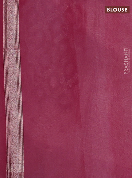 Banarasi silk cotton saree light pink with allover thread & zari woven brocade weaves and thread & zari woven border