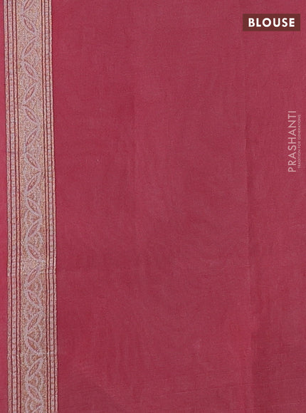 Banarasi silk cotton saree peach pink with allover thread & zari woven brocade weaves and thread & zari woven border