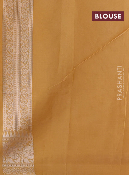 Banarasi silk cotton saree sandal with allover thread & zari woven buttas and thread & zari woven border