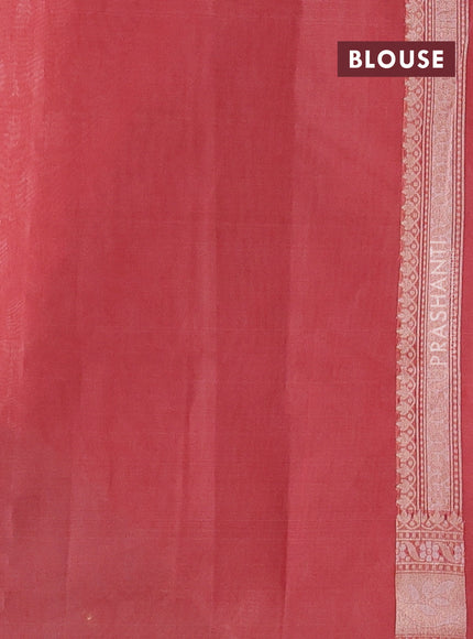 Banarasi silk cotton saree with allover thread & zari woven brocade weaves and thread & zari woven border