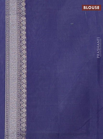 Banarasi silk cotton saree pastel violet with allover thread & zari woven brocade weaves and thread & zari woven border
