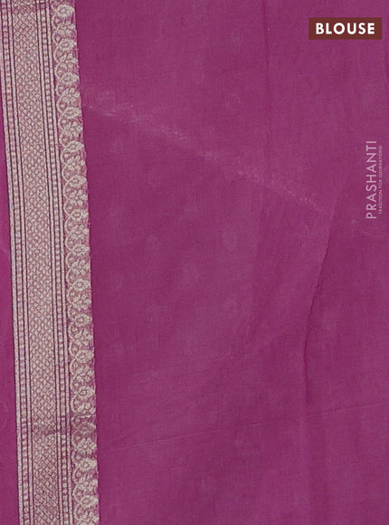 Banarasi silk cotton saree pink with allover thread & zari woven buttas and thread & zari woven border