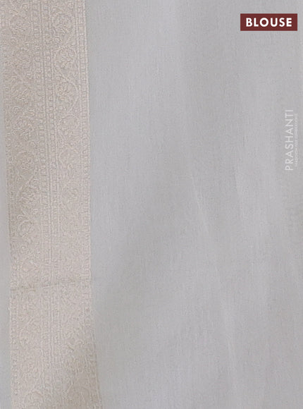Banarasi silk cotton saree off white with allover thread & zari woven brocade weaves and temple design thread & zari woven border