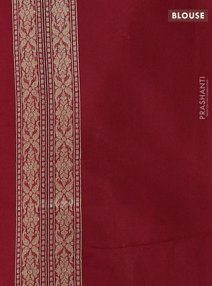 Banarasi silk cotton saree maroon with allover thread & zari woven brocade weaves and thread & zari woven border