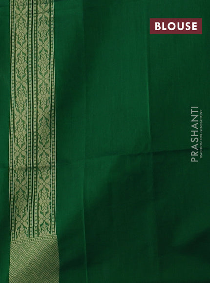 Banarasi silk cotton saree green with allover thread & zari woven brocade weaves and thread & zari woven border