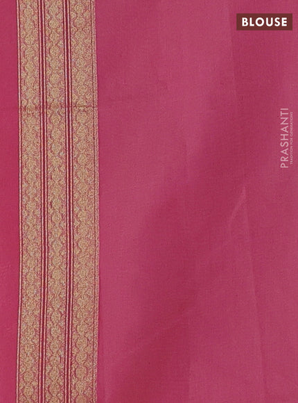 Banarasi silk cotton saree peach pink with allover silver & gold zari woven brocade weaves and zari woven border