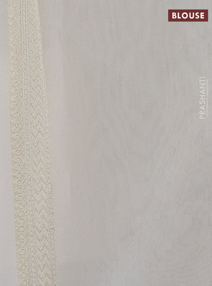 Banarasi silk cotton saree off white with allover thread & zari woven brocade weaves and thread & zari woven border