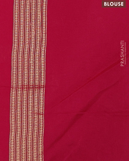Banarasi silk cotton saree pink with allover thread & zari woven brocade weaves and zari woven border